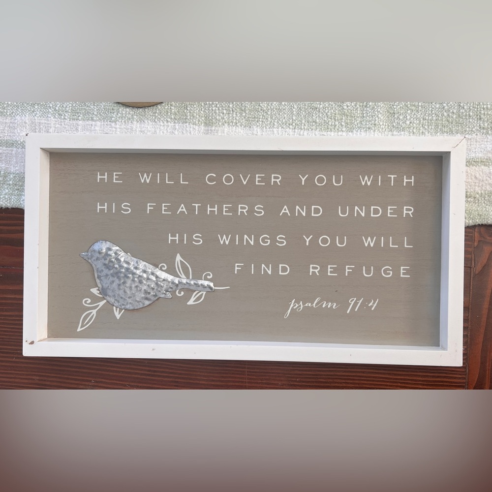 Inspirational Wall Art with Psalm 91:4